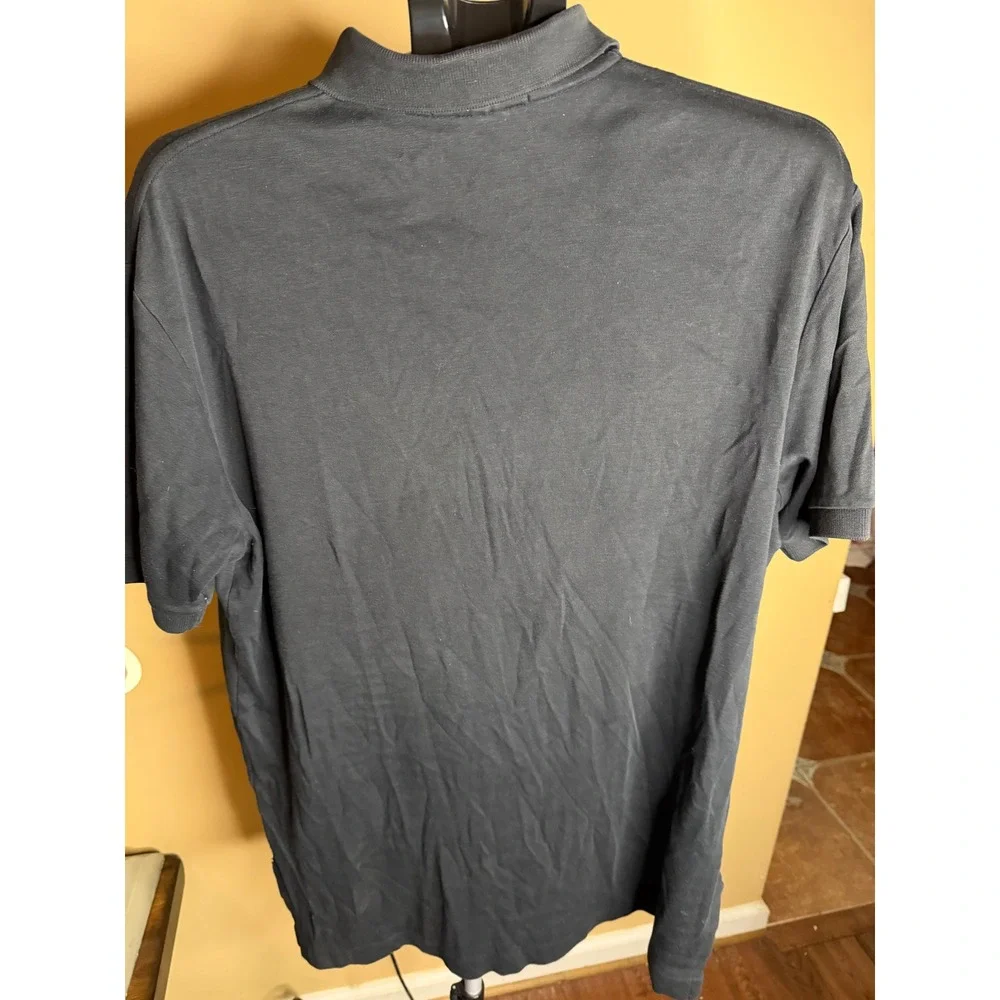 Polo Ralph Lauren Mens Black Short Sleeve Polo Shirt Red Pony Logo Large